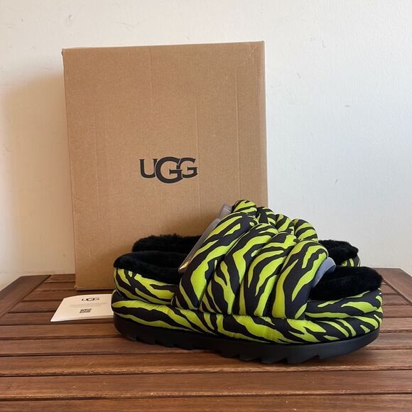UGG Maxi Puff Slide Tiger Print Sandal Women Size 9 - Picture 4 of 15